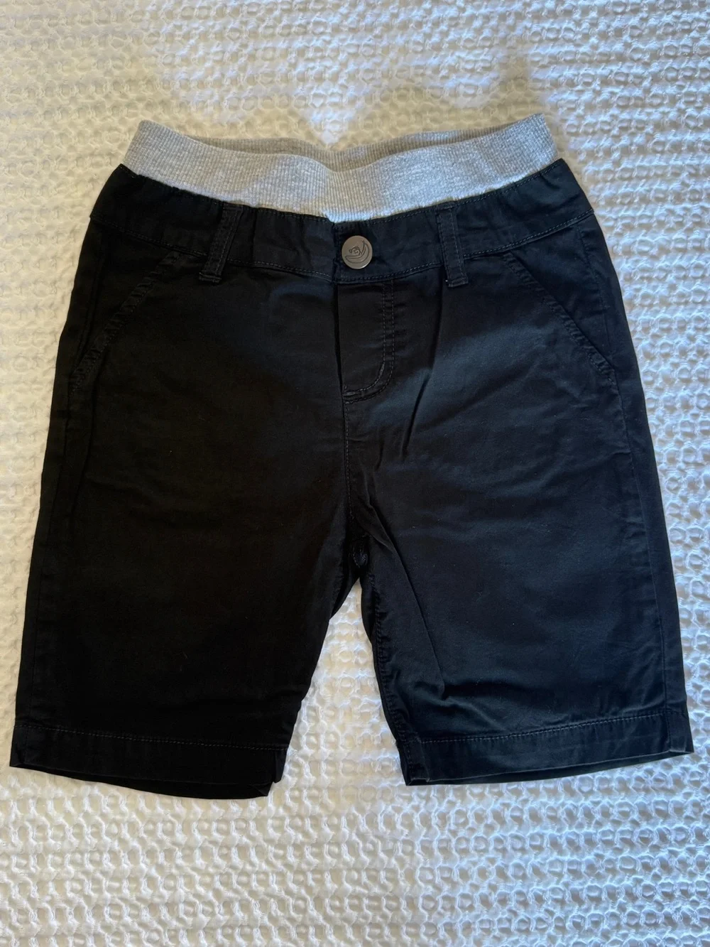 Two Hoonana Kids Stretch Waist Shorts - Black & Burgundy Size 6